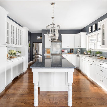 A Classic Blue-Gray Farmhouse Kitchen