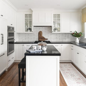 A Classic White Kitchen With a French Country Feel