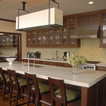 A Contemporary Kitchen with Custom Cherry Cabinets