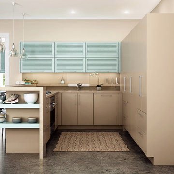 A Contemporary Pastel Beach House Kitchen from Dura Supreme Cabinetry Ideas
