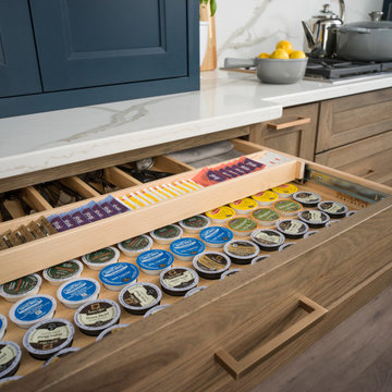A Duel Multi-Purpose Drawer for Utensils, K-Cups and misc. Beverage Supplies