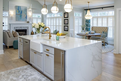 Example of a beach style kitchen design in Other with stainless steel appliances