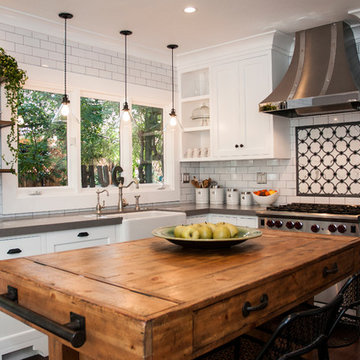 A Kitchen in a Historic Home in Hancock Park, Los Angeles, CA