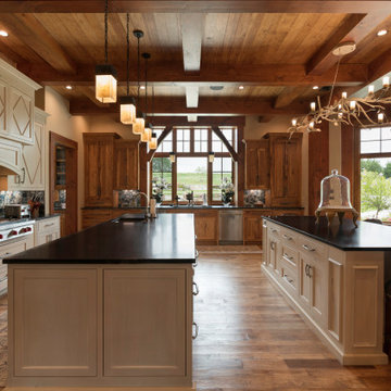 A Rustic Estate by Home Front Interiors, Inc with beautifully accented Custom Li