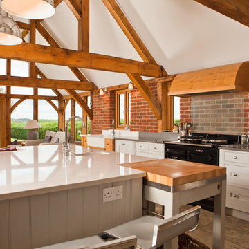 A Selection Of Natural Oak and Painted Kitchen Furniture