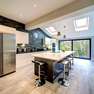 Aconbury Porcelain & Graphite Kitchen Designed & Fitted in Mellor, Cheshire