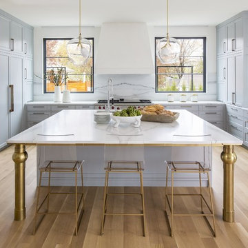 Acrylic and Brass at Island with Brass Legs