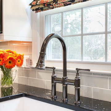 After: A Pull-down Kitchen Faucet in Antique Stainless Steel