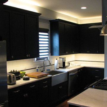 AFTER: Ambient ceiling lights & bright counters!