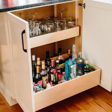 Alcohol Bottle Storage in Bar Cabinet