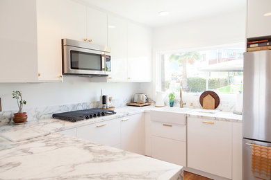 Example of a small minimalist kitchen design in Los Angeles