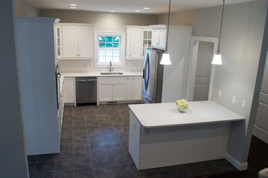 All White Kitchen with Shaker Doors