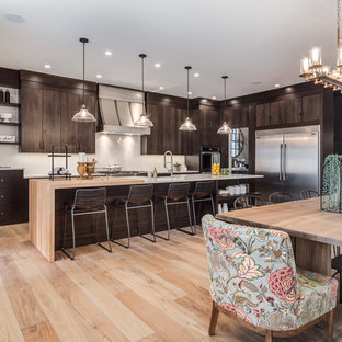 75 Beautiful Farmhouse Kitchen With Dark Wood Cabinets Pictures Ideas December 2020 Houzz