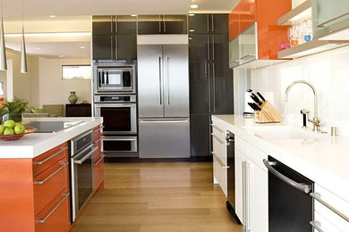 Aluminum Frame Glass Kitchen Cabinet Doors