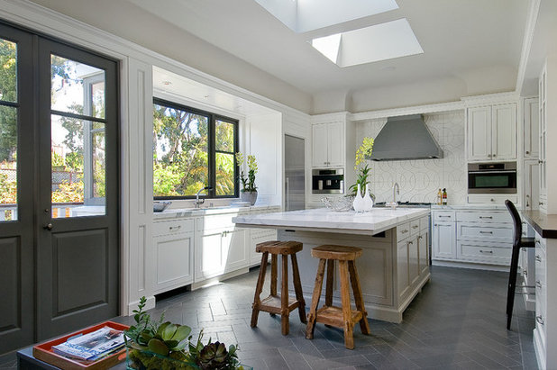 Transitional Kitchen by DAVID ARMOUR ARCHITECTURE