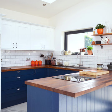 An Innova Norton White & Blue Kitchen - Real Customer Kitchens