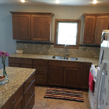 Antigo Kitchen Remodel - Granite Tops, Tile Back splash, LVT Floor