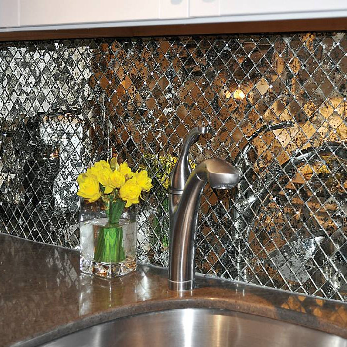 Antique Mirror Backsplash Houzz