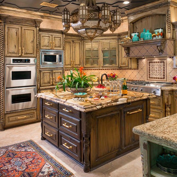 Antique Persian Rug in Kitchen | Larry Lott Interiors