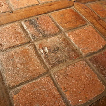 Antique Reclaimed French Terracotta Oak Floor Inlay