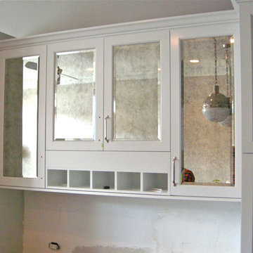 Mirror Kitchen Cabinet Houzz, White Mirrored Cabinet Doors Diy