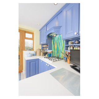 Antrim Painted in Farrow and Ball Pitch Blue - Eclectic - Kitchen