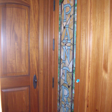 Aptos pantry door with stained glass window