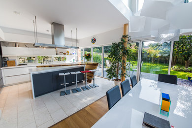 Inspiration for a contemporary kitchen in Cardiff.