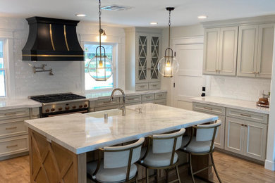 Example of a french country kitchen design in Sacramento