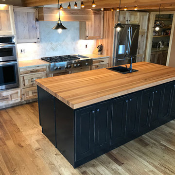 Armani Fine Woodworking Calico Hickory Wood Kitchen Island Countertop
