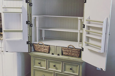 Armoire Repurposed as Custom Kitchen Pantry