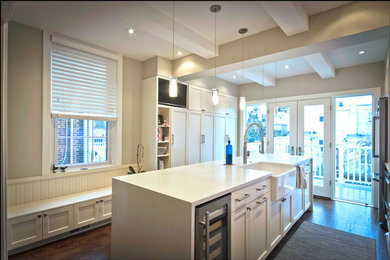 Inspiration for a contemporary kitchen remodel in Philadelphia with an island