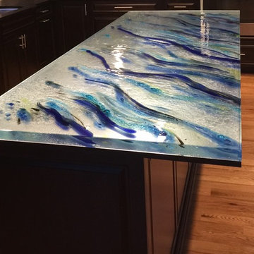 Artistic glass countertop by Glass artist Mailhot