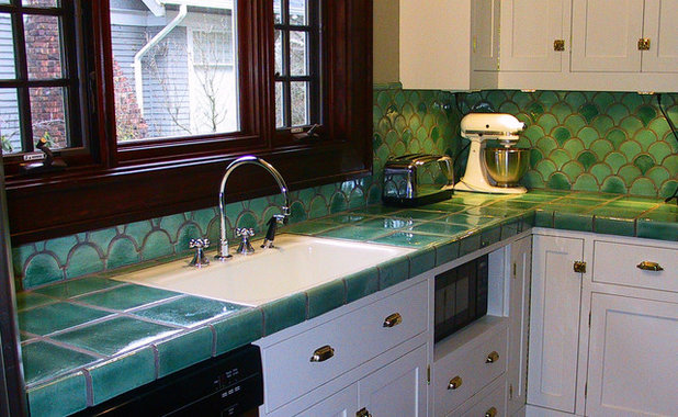 American Traditional Kitchen by Norberry Tile
