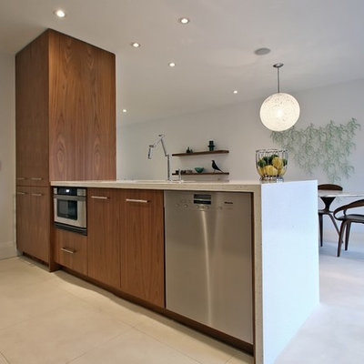 Kitchen - modern single-wall kitchen idea in Toronto
