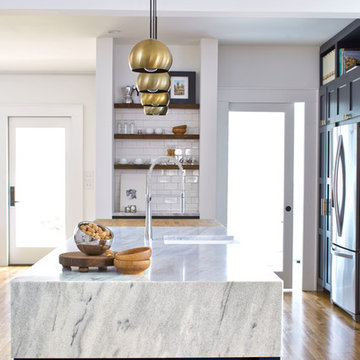 Atlanta Architect's Kitchen Featuring Locally Quarried White Cherokee US Marble