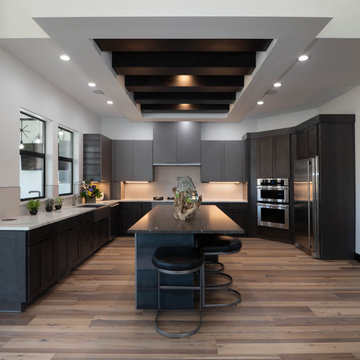 Award Winning indoor-outdoor Kitchen with Glass Garage Door