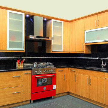 Bamboo Flat Panel Kitchen Cabinets