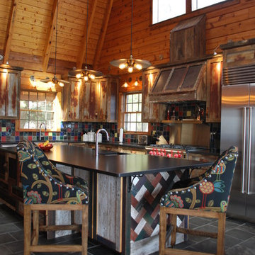 Barnwood Kitchen for Log Home