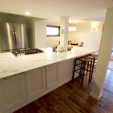 Basement White Kitchen Remodel ~ Medina, OH