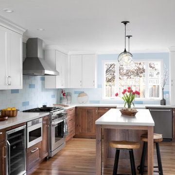 Beach Cottage Transformation - Custom Cabinetry Creates Light and Airy Kitchen.