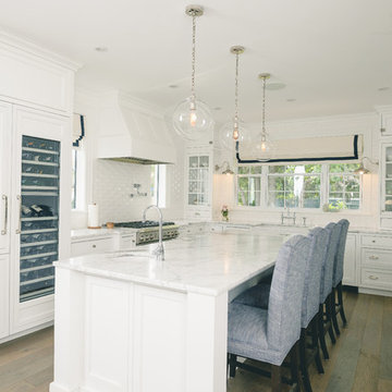 Beach house beaded inset painted white kitchen
