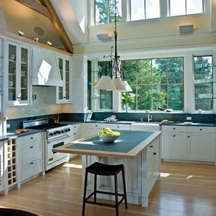 75 Beautiful Kitchen With White Cabinets And Beige ...