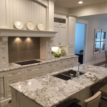Beautiful Alaskan White granite in white kitchen