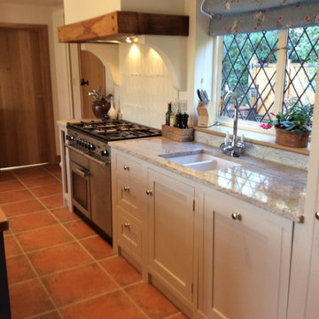 Beautiful country cottage, handmade cream kitchen with large island