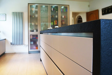 This is an example of a modern kitchen in Surrey.