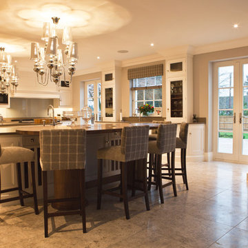 Beautiful Handmade Kitchen And Dining Room In A Combination Of Painted & Walnut