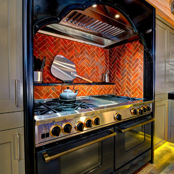 Rustic Gas Range with Oven and Exhaust