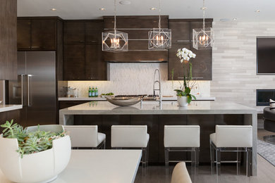 Example of a trendy kitchen design in Orange County