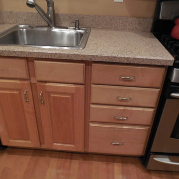 BEFORE: Old Cabinets, Countertop and Sink